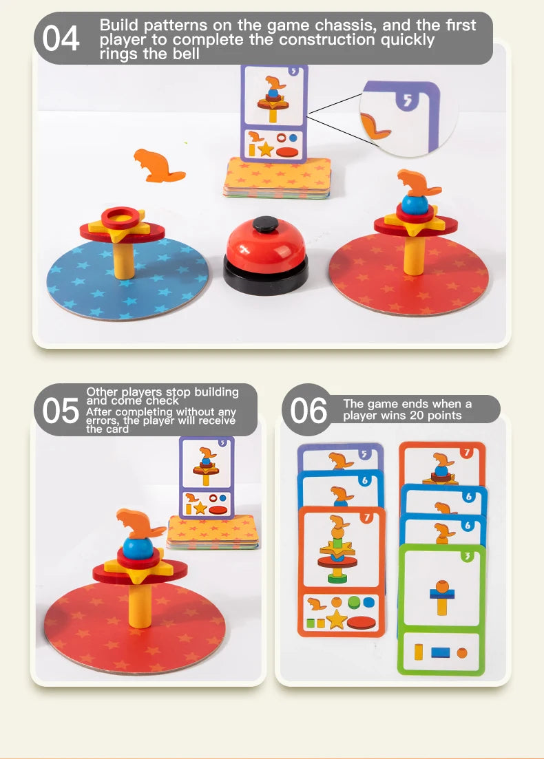 Wooden Clip Bead Game | Montessori Fine Motor Skills Toy