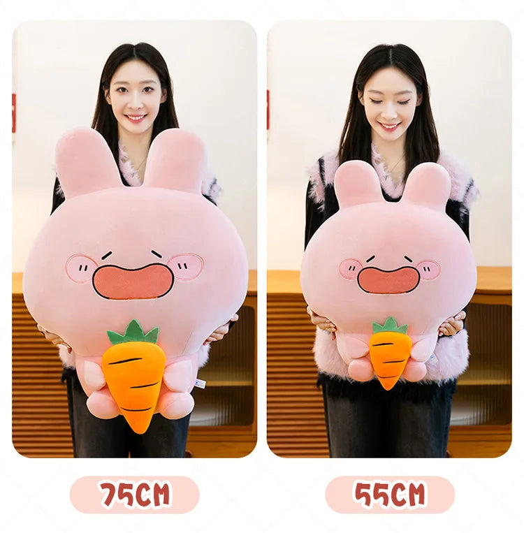 Large Pink Rabbit Plush Toy | Funny Expression Kids Stuffed Animal