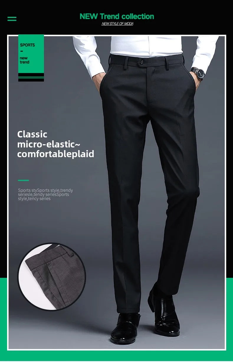 Men's Relaxed Fit Business Suit Pants | Stylish Office Trousers