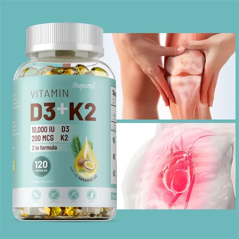Vitamin D3 & K2 Immune Support Supplement | Bone, Joint & Skin Health