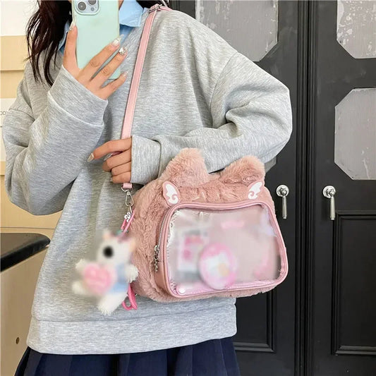 Mochila de invierno de felpa para mujer | Bolso informal lindo estilo Ita