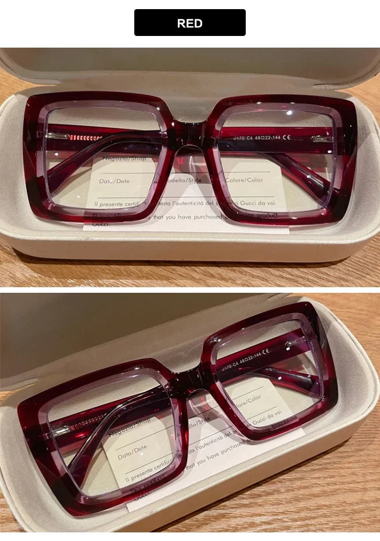Stylish Square Reading Glasses with Anti Blue Light Protection