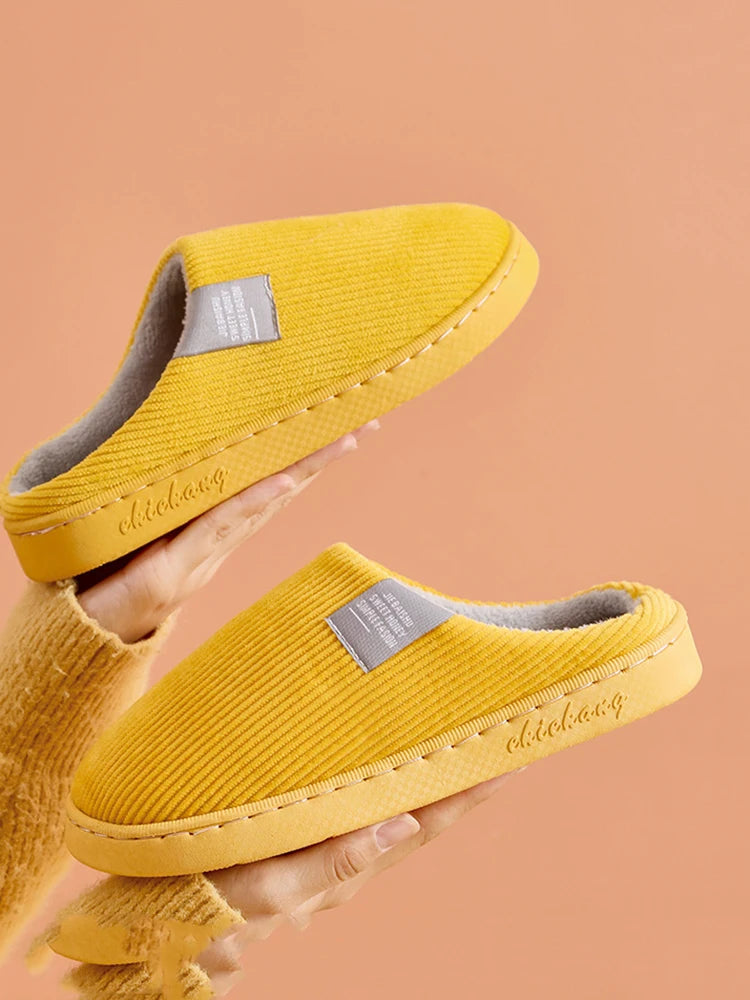 Cozy Plush Cotton Slippers for Couples | Anti-Slip Indoor Footwear