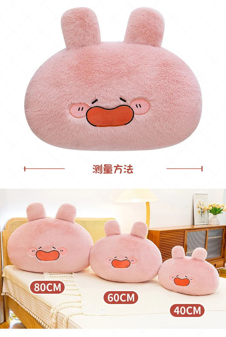 Large Pink Rabbit Plush Toy | Funny Expression Kids Stuffed Animal