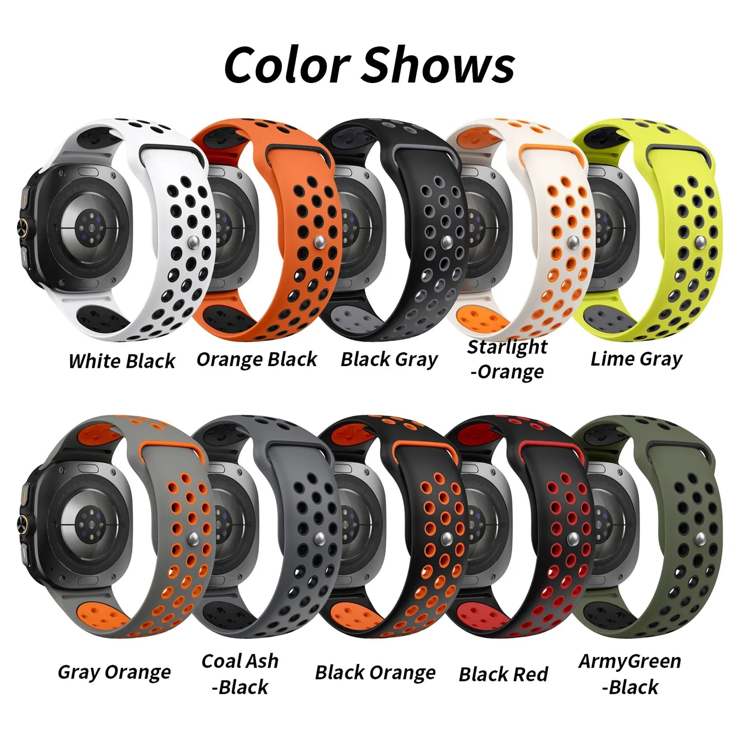 Two-Tone Silicone Watch Strap | Stylish Replacement Band