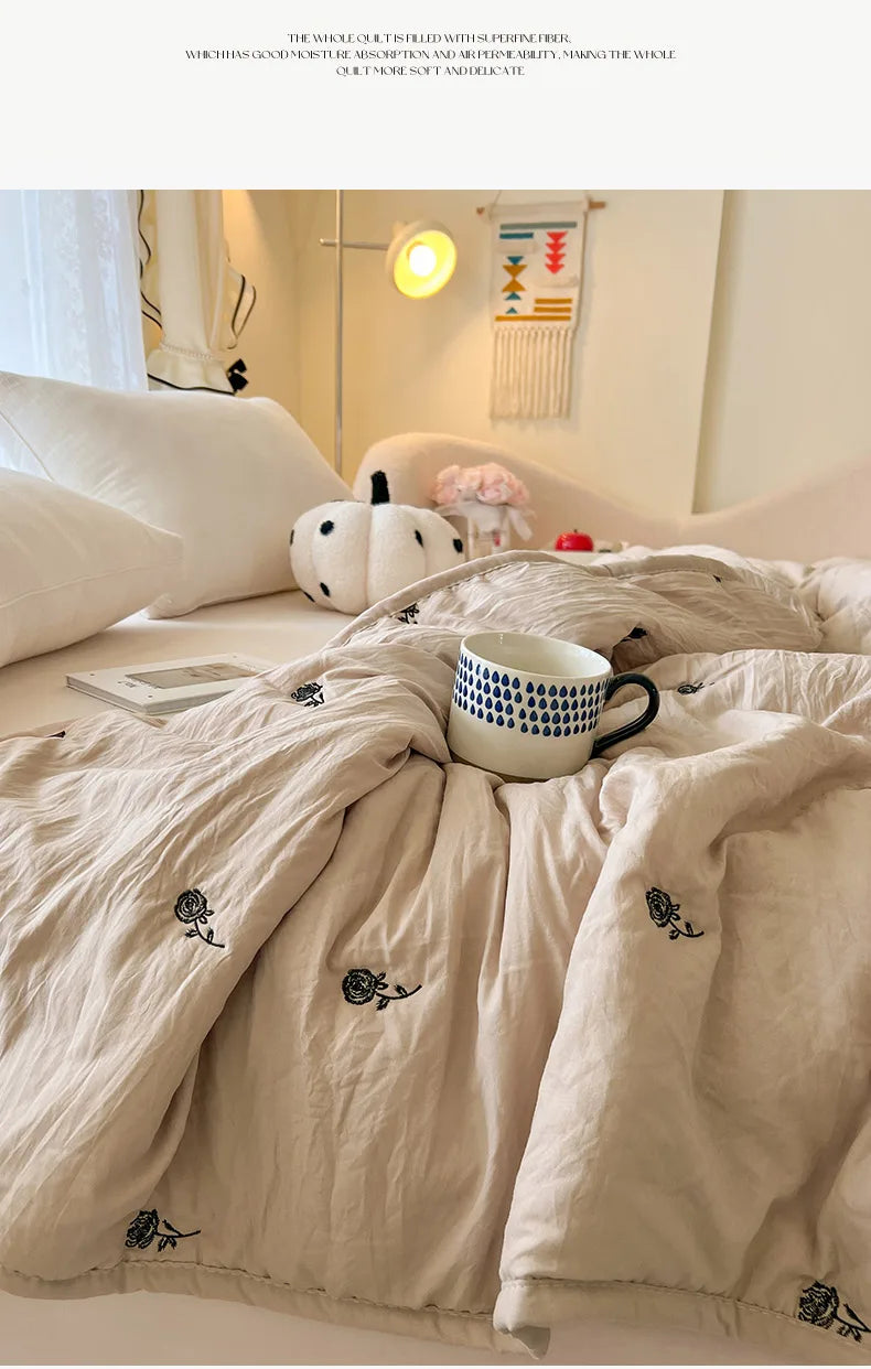 Breathable Summer Quilt | Skin-Friendly Cotton Bedding