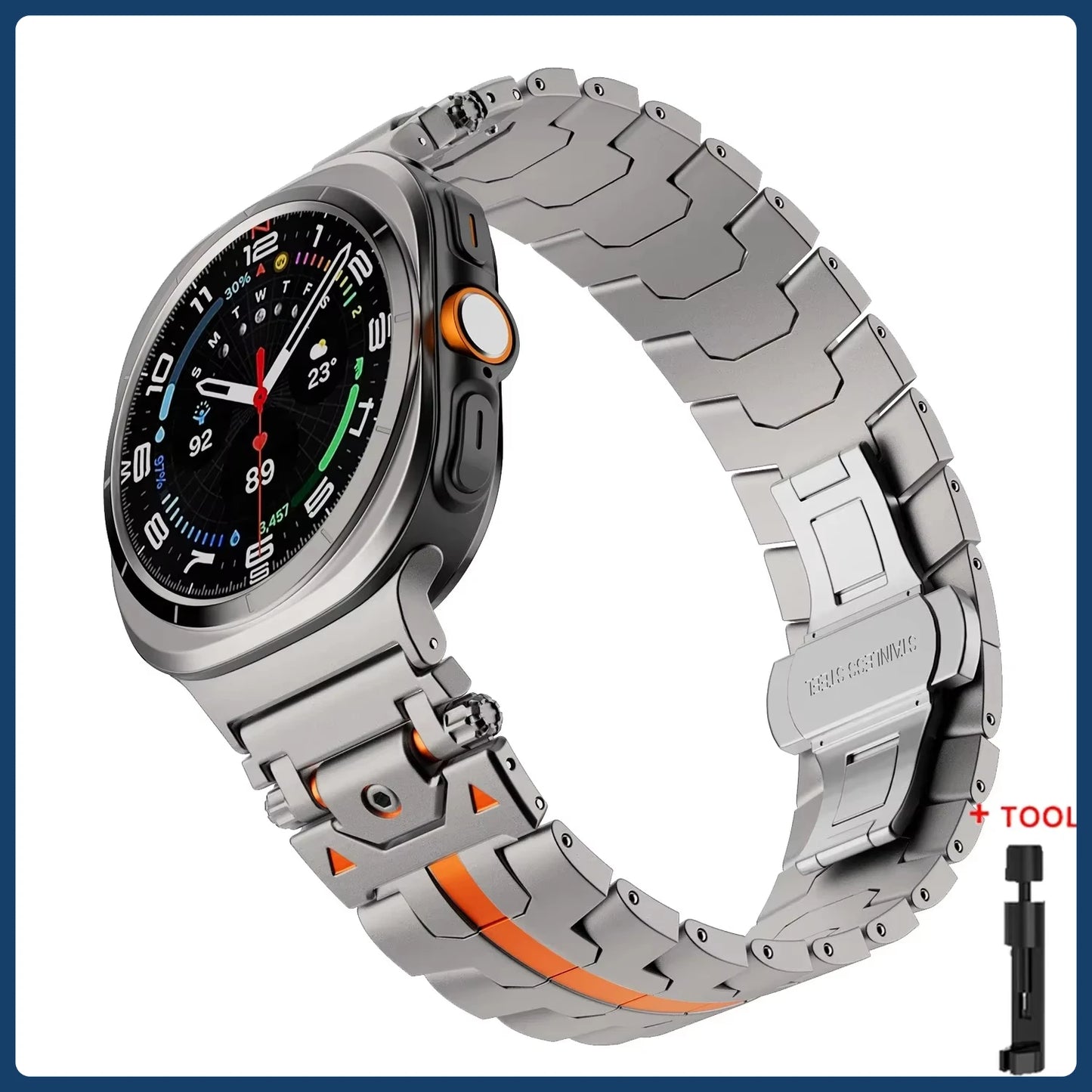Luxury Stainless Steel Strap for Galaxy Watch 7 Ultra 47mm