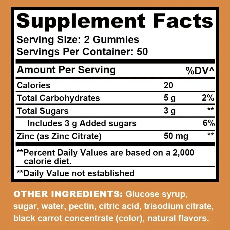 Zinc Gummies for Cognitive Support | Mood and Energy Booster