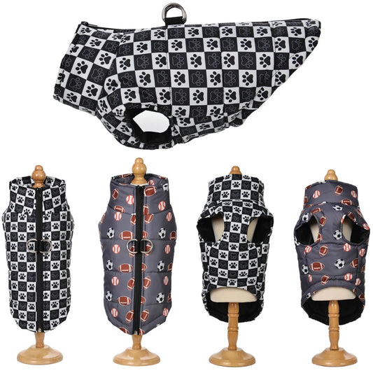 Waterproof Plaid Print Dog Vest Coat | Stylish Winter Pet Jacket