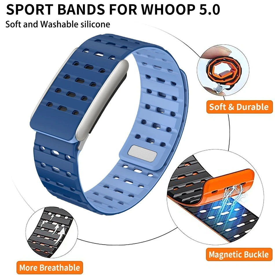 Breathable Magnetic Silicone Sport Watch Strap | Water-Resistant Band