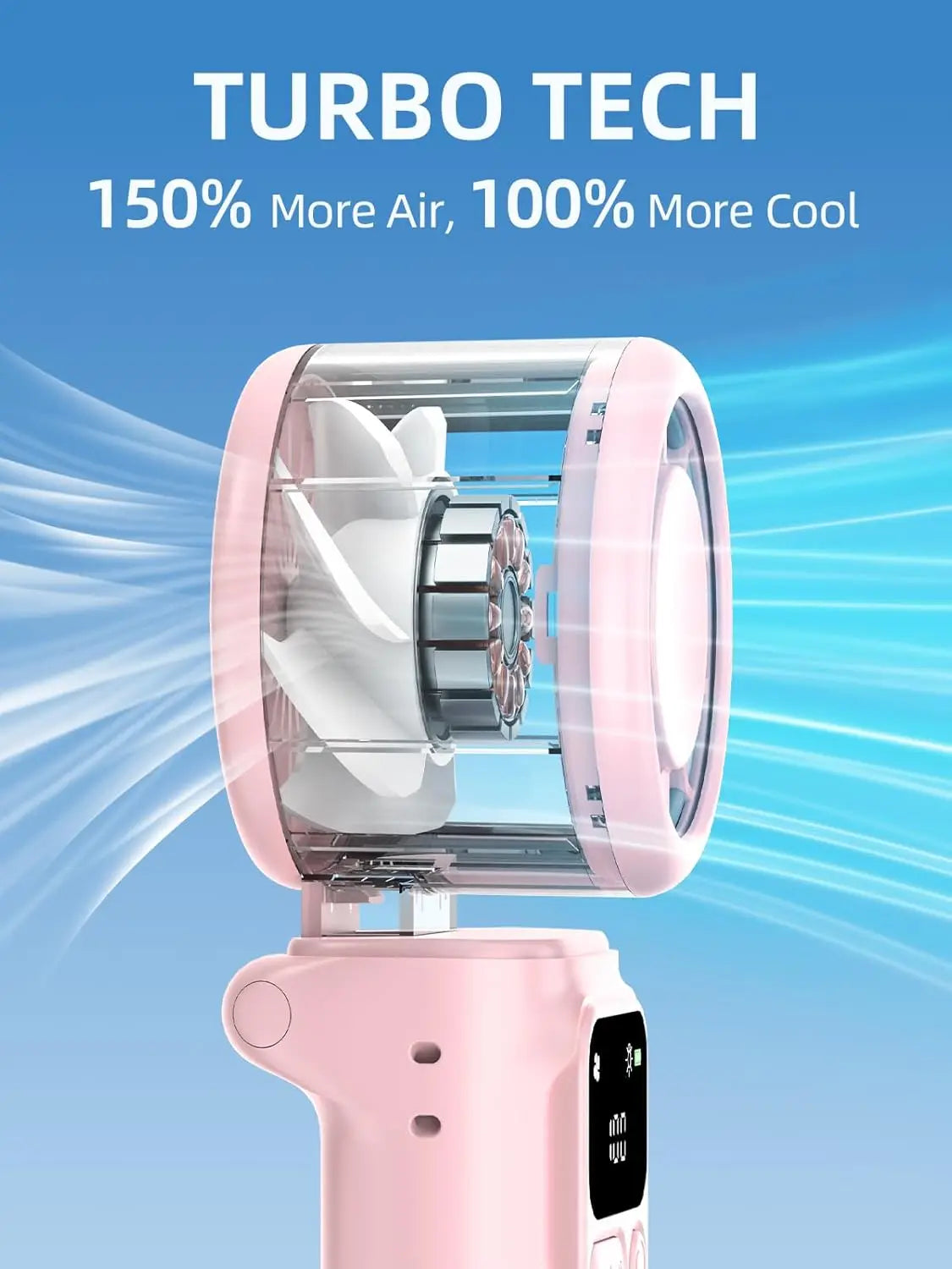 Portable Handheld Turbo Fan | USB Rechargeable & Adjustable Speeds