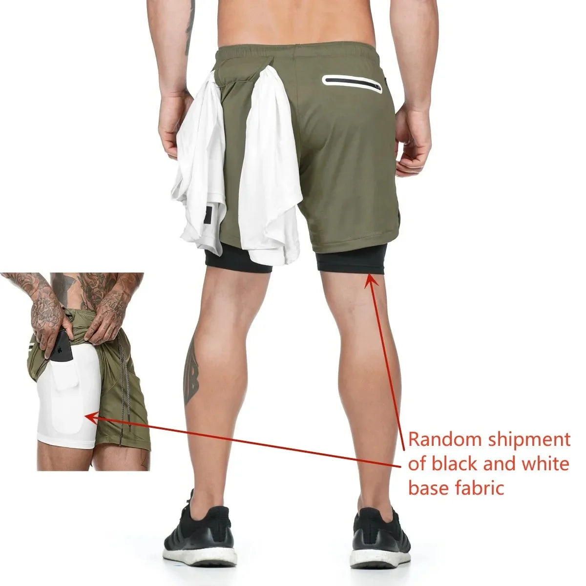 Men's 2 in 1 Compression Shorts | Quick Dry Gym & Running Shorts