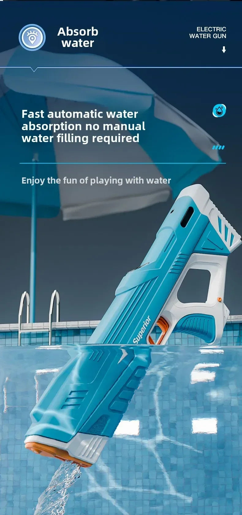 Automatic Electric Water Gun for Kids | Ultimate Water Play Fun