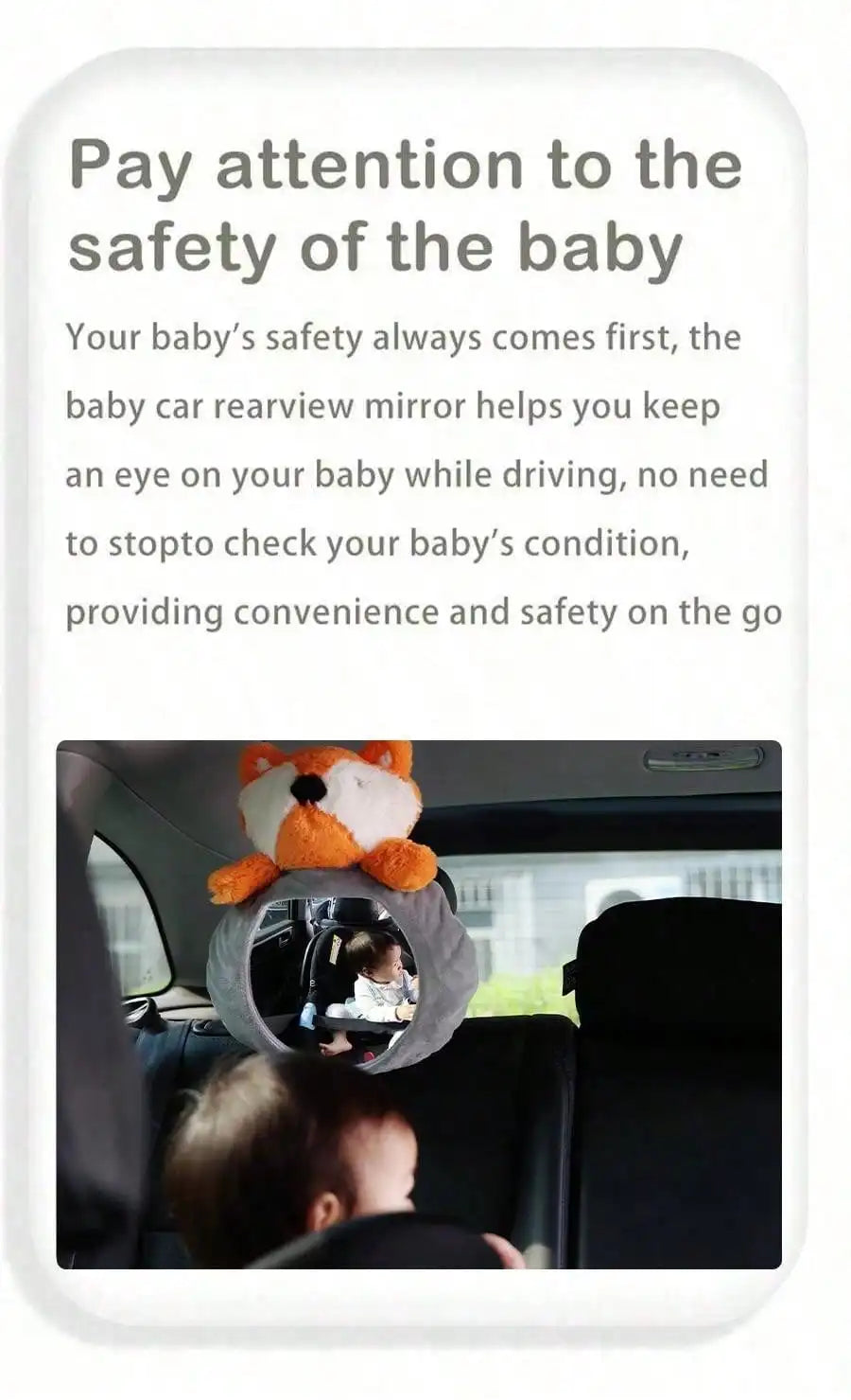 Baby Car Mirror for Safety | Easy View Cartoon Doll Design