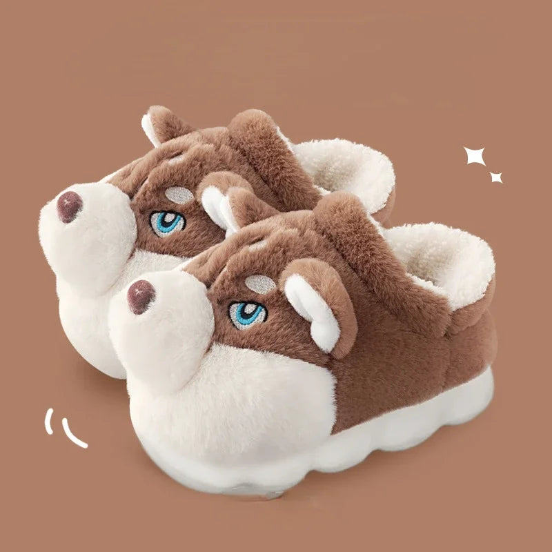 Men's Plush Cotton Slippers | Cozy Anti-Slip Indoor Shoes