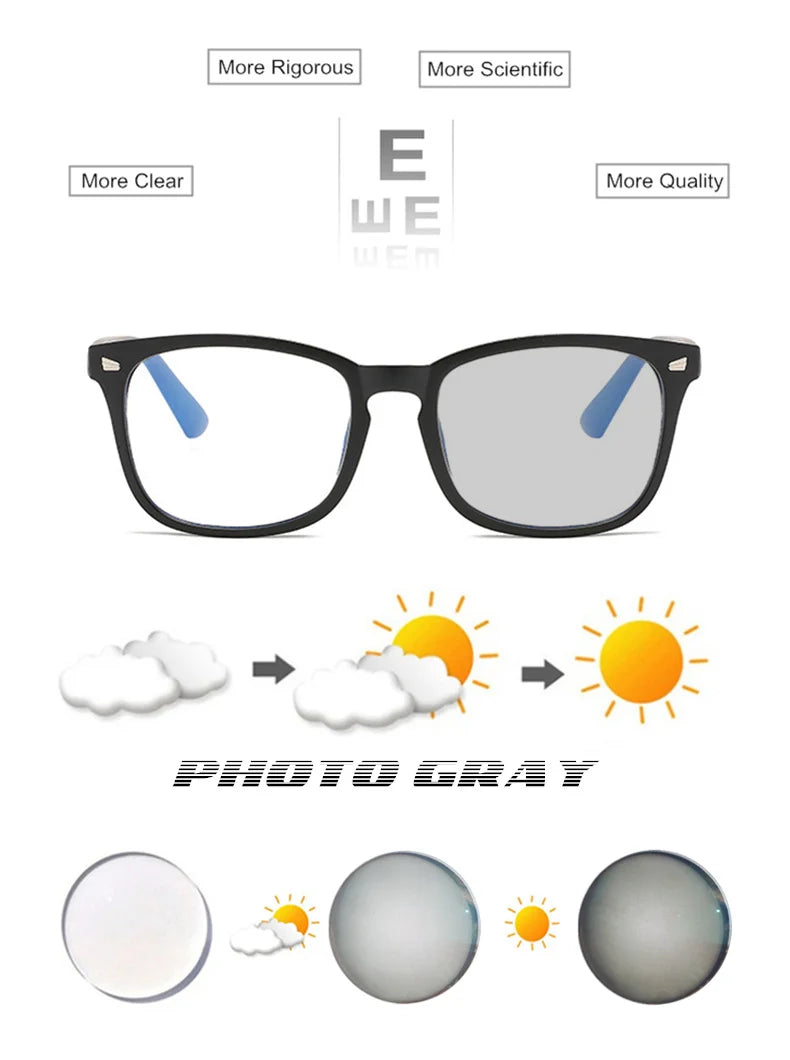Gafas de sol retro de montura cuadrada con protección contra la luz azul y estilo