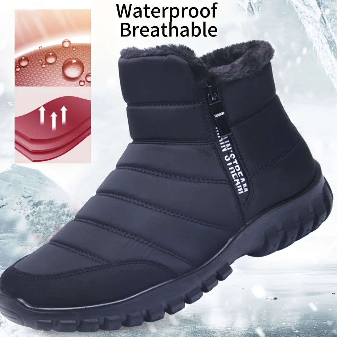 Men's Warm Cotton Snow Boots | Waterproof Ankle Winter Boots