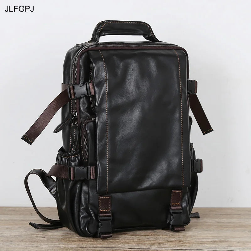 Vintage Cowhide Men's Backpack | Large Capacity Casual Bag