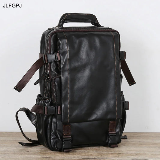 Vintage Cowhide Men's Backpack | Large Capacity Casual Bag