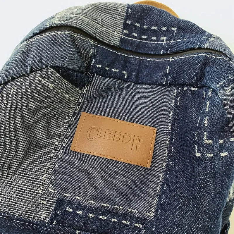 Trendy Washed Denim Backpack | Stylish College Laptop Bag