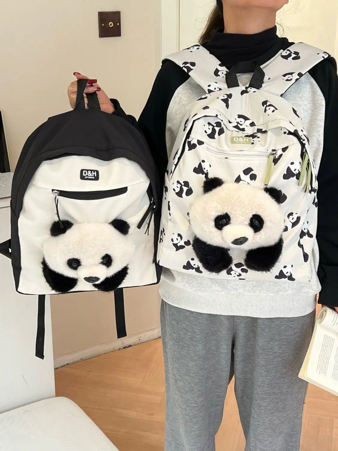 Cute Panda Backpack | Fashionable Lightweight School Bag for Students