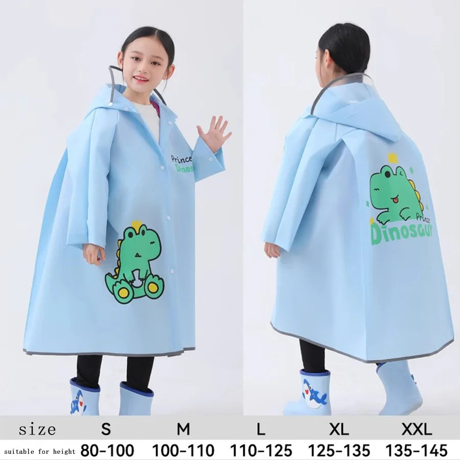 Impermeable de dinosaurio de dibujos animados para niños | Divertida chaqueta para exteriores