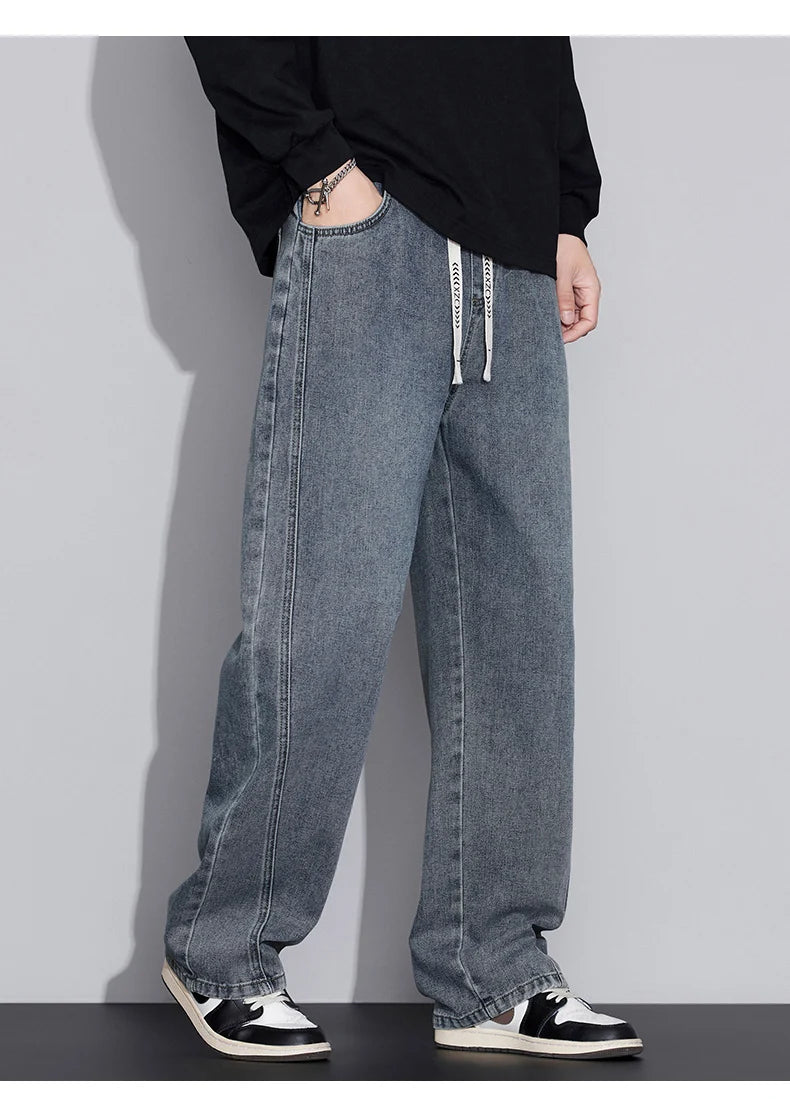 Men's Distressed Wide Leg Jeans | Casual Autumn Winter Style