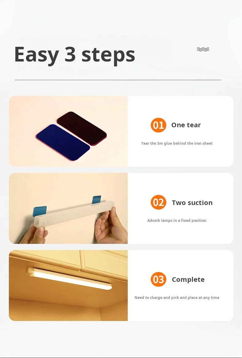 Wireless Rechargeable LED Motion Sensor Cabinet Light for Any Space