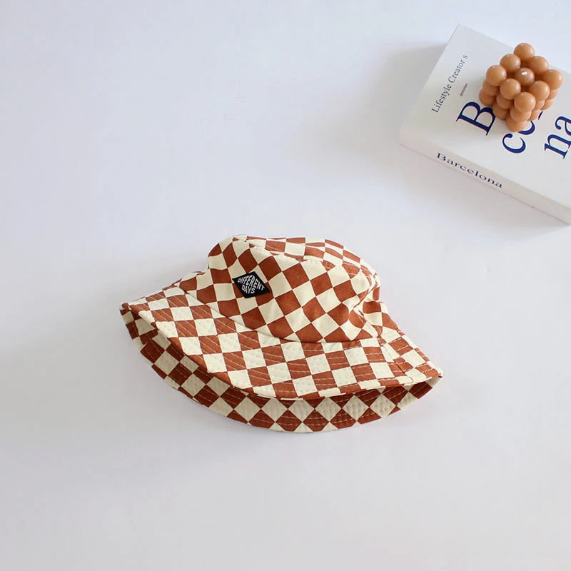 Checkerboard Pattern Kids Bucket Hat | Perfect Sun Protection