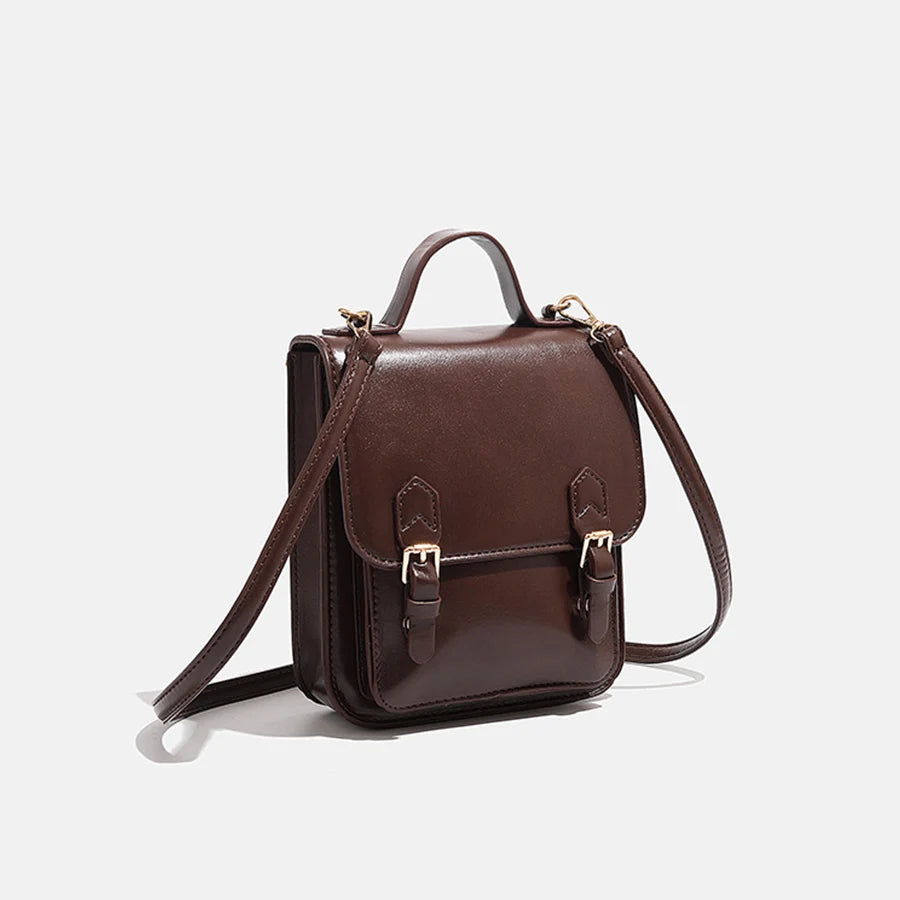 Stylish Women's Small PU Leather Crossbody Backpack | Perfect for School
