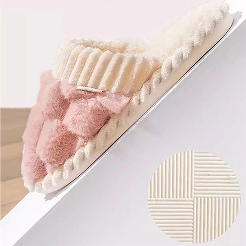 Cozy Warm Plush Cotton Slippers | Anti-Slip Indoor Footwear