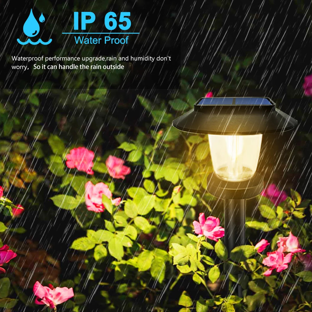 Luces solares para caminos | Iluminación LED de paisaje exterior ecológica