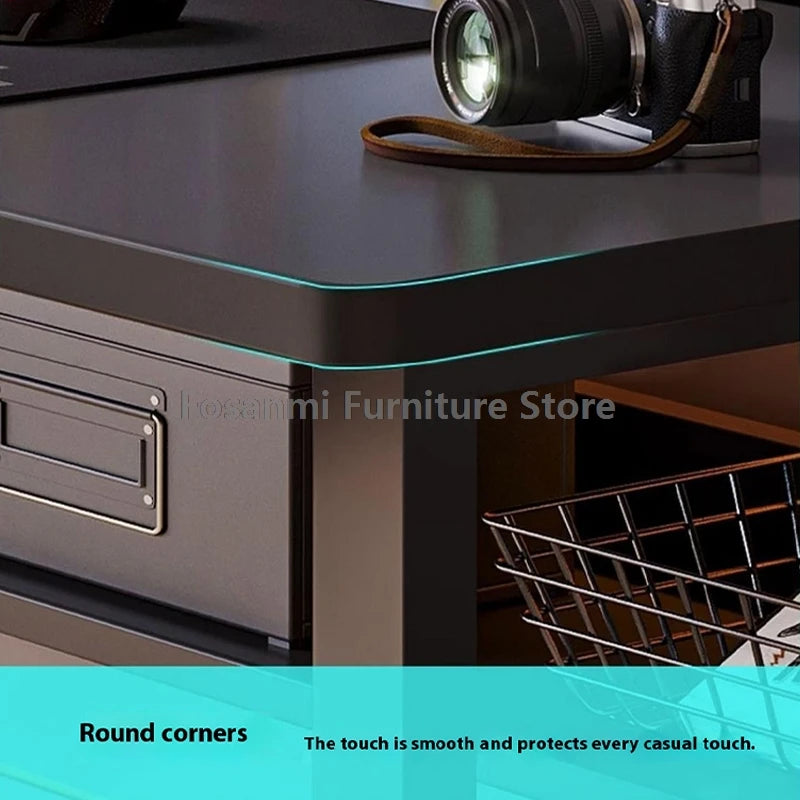 Black Wide Study Desk | Modern Sturdy Gaming Computer Table