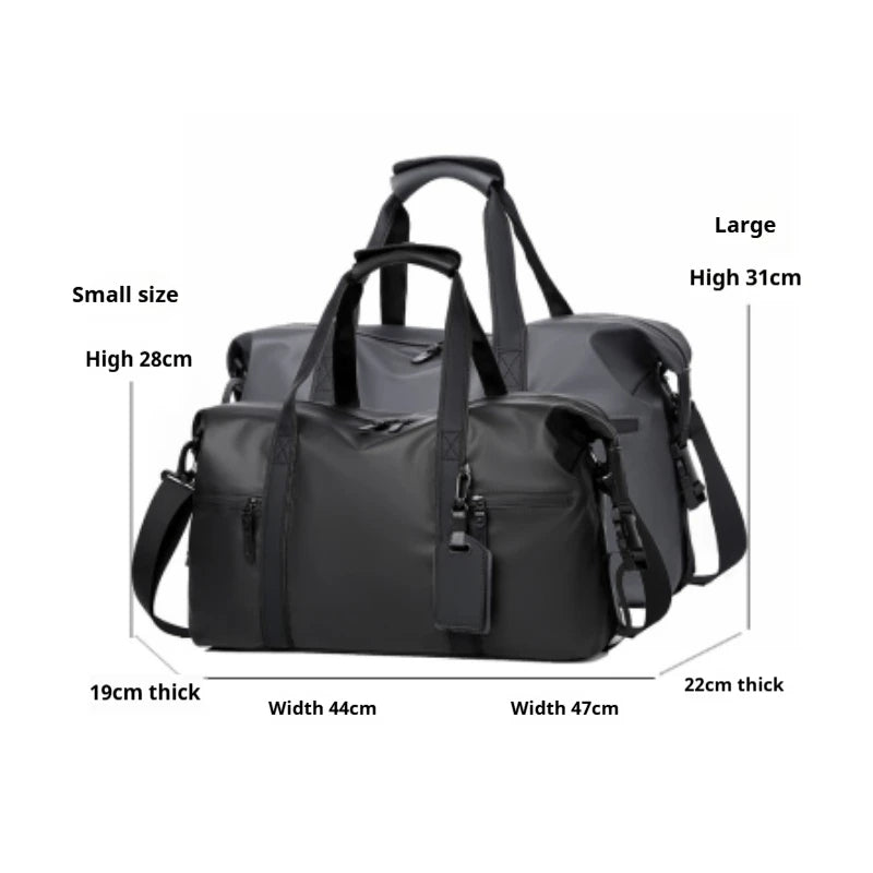 Men's Black Gym Bag | Adjustable Shoulder Duffel for Travel & Sports