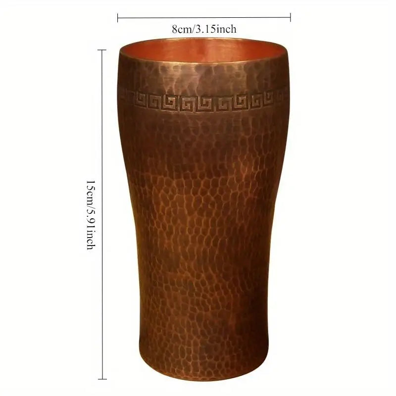 Pure Copper Cup Handcrafted Hammered Coffee Mugs Tea Beer Cold Water Drinkware