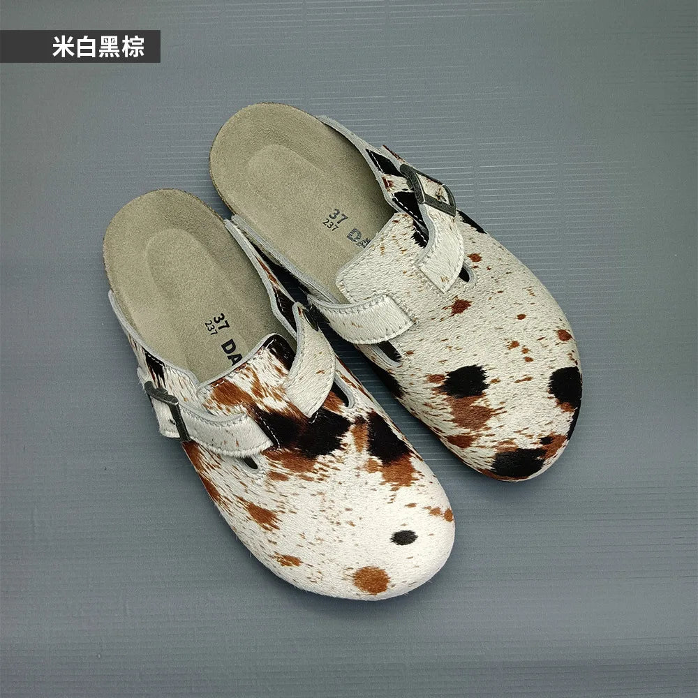 Comfortable Genuine Leather Slip-On Clogs with Arch Support