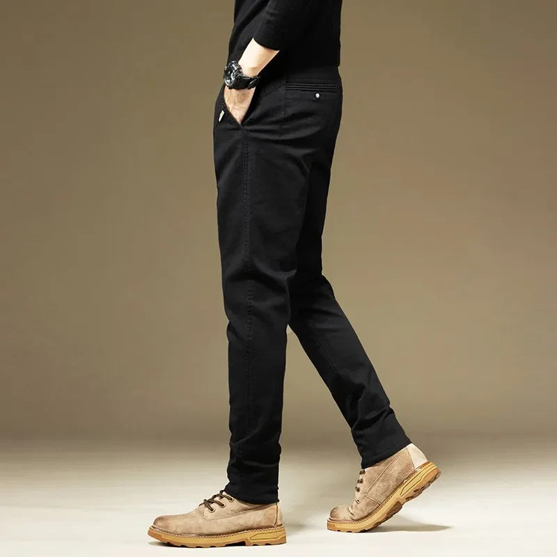 Men's Casual Cotton Pants | Stylish Solid Color Trousers