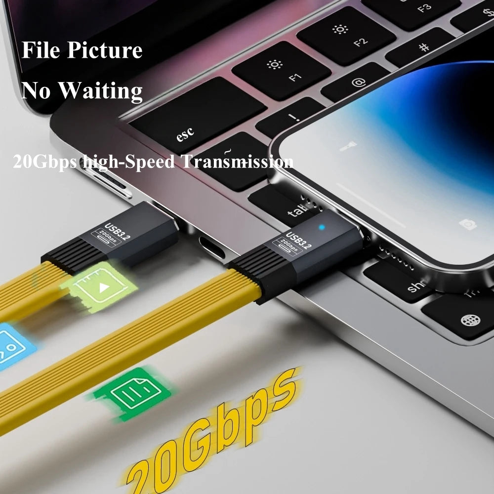 USB 3.2 Type C Male to Male Cable | Fast Charge & Data Transfer