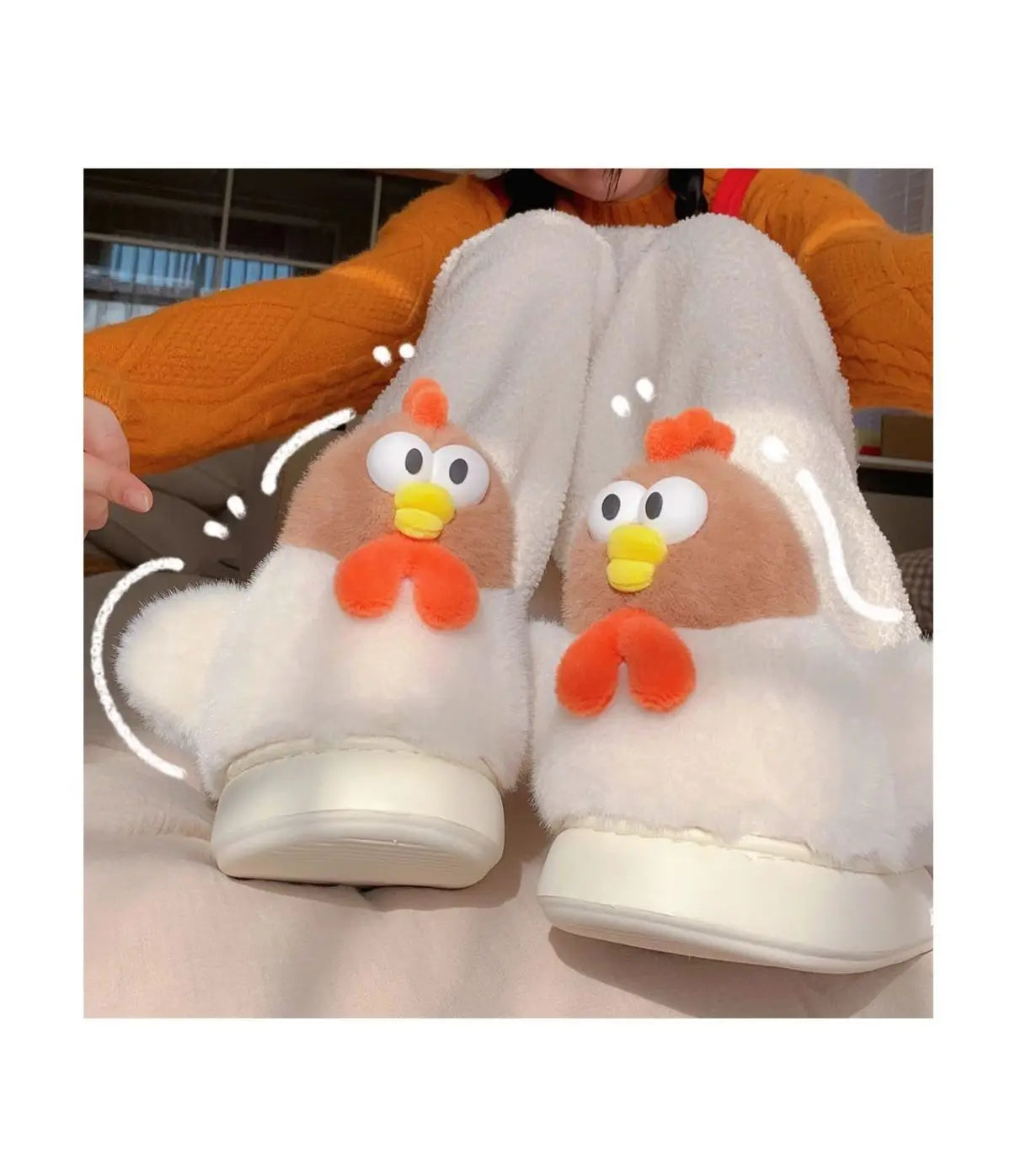 Women's Cute Chick Plush Slippers | Fluffy Warm Winter Shoes