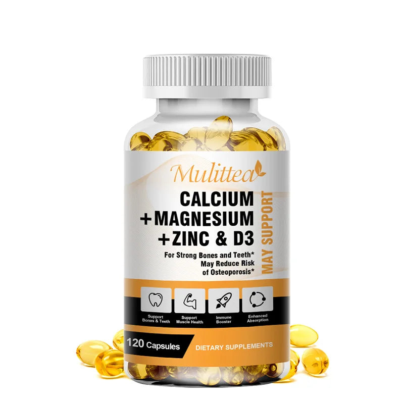 Calcium Magnesium Zinc Vitamin D3 Capsules for Bone & Immune Support