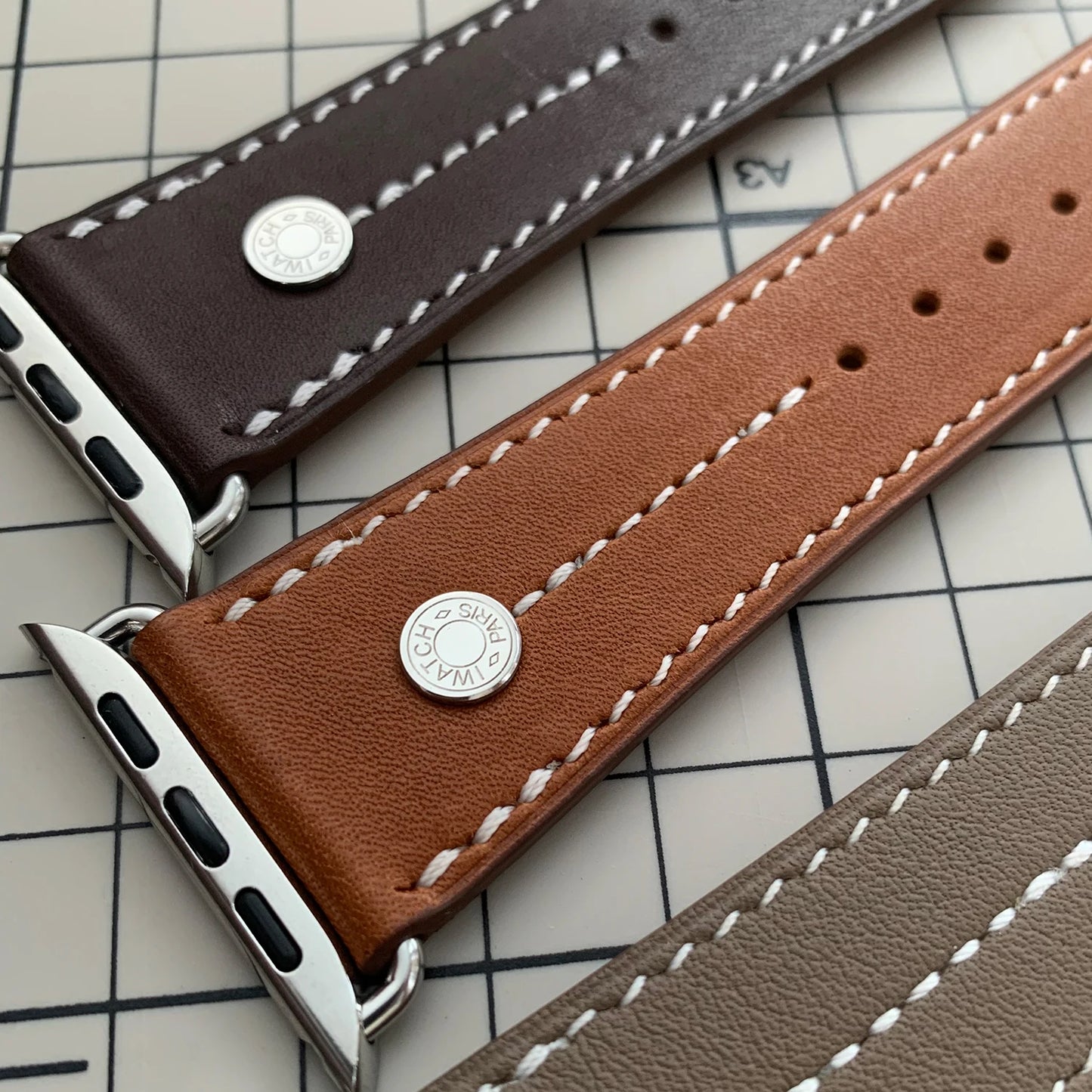 High-Quality Calfskin Leather Single Tour Band for Smartwatch