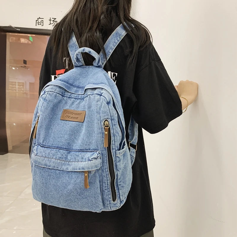 Trendy Denim Backpack for Students | Durable & Stylish Design