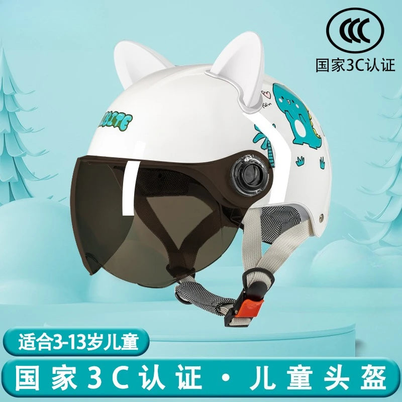 Casco ligero de media carcasa para niños con protección auditiva desmontable