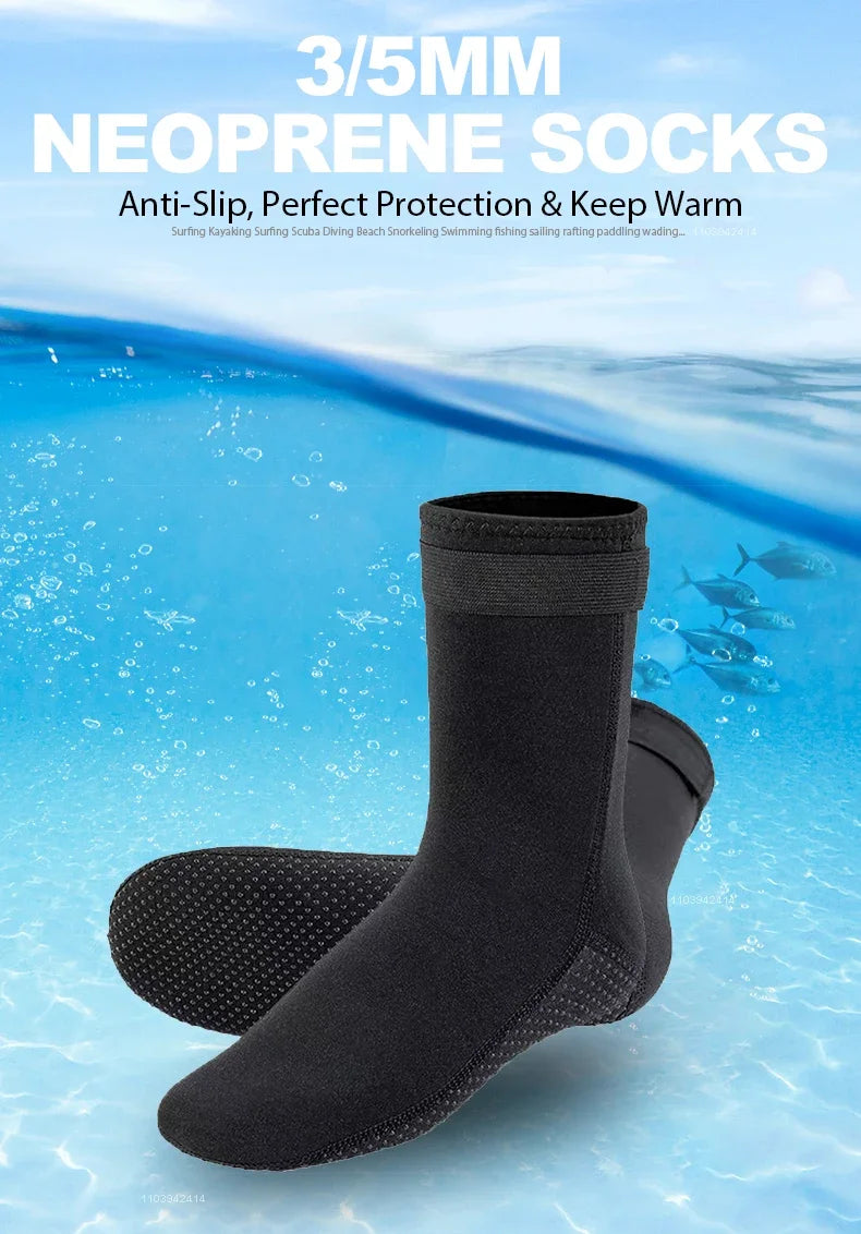 3mm Neoprene Diving Socks | Warm Non-Slip Surf & Swim Shoes
