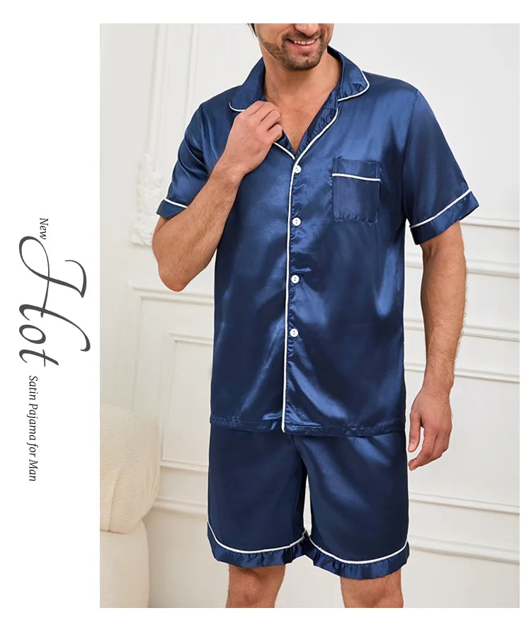 Men's Summer Pajamas Set | Comfortable Short Sleeve Sleepwear