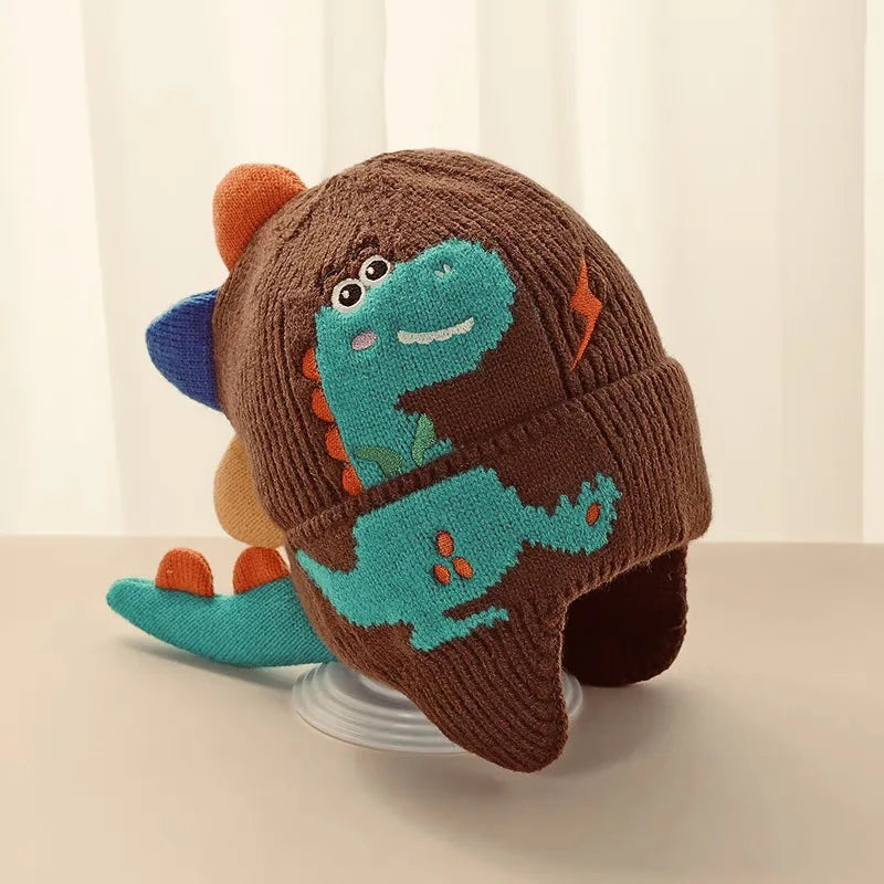 Winter Dinosaur Earflap Hat | Cute Thermal Cap for Kids