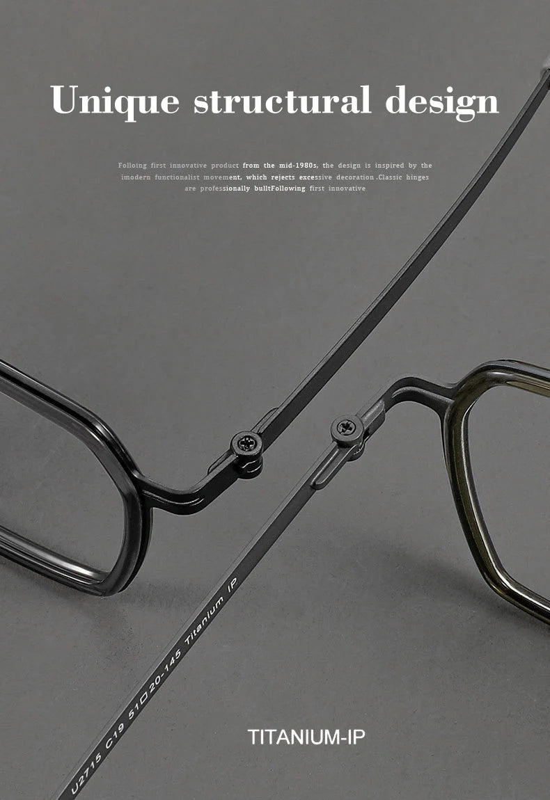 Simple Geometric Polygon Fashion Titanium Glasses | Blue Light Protection