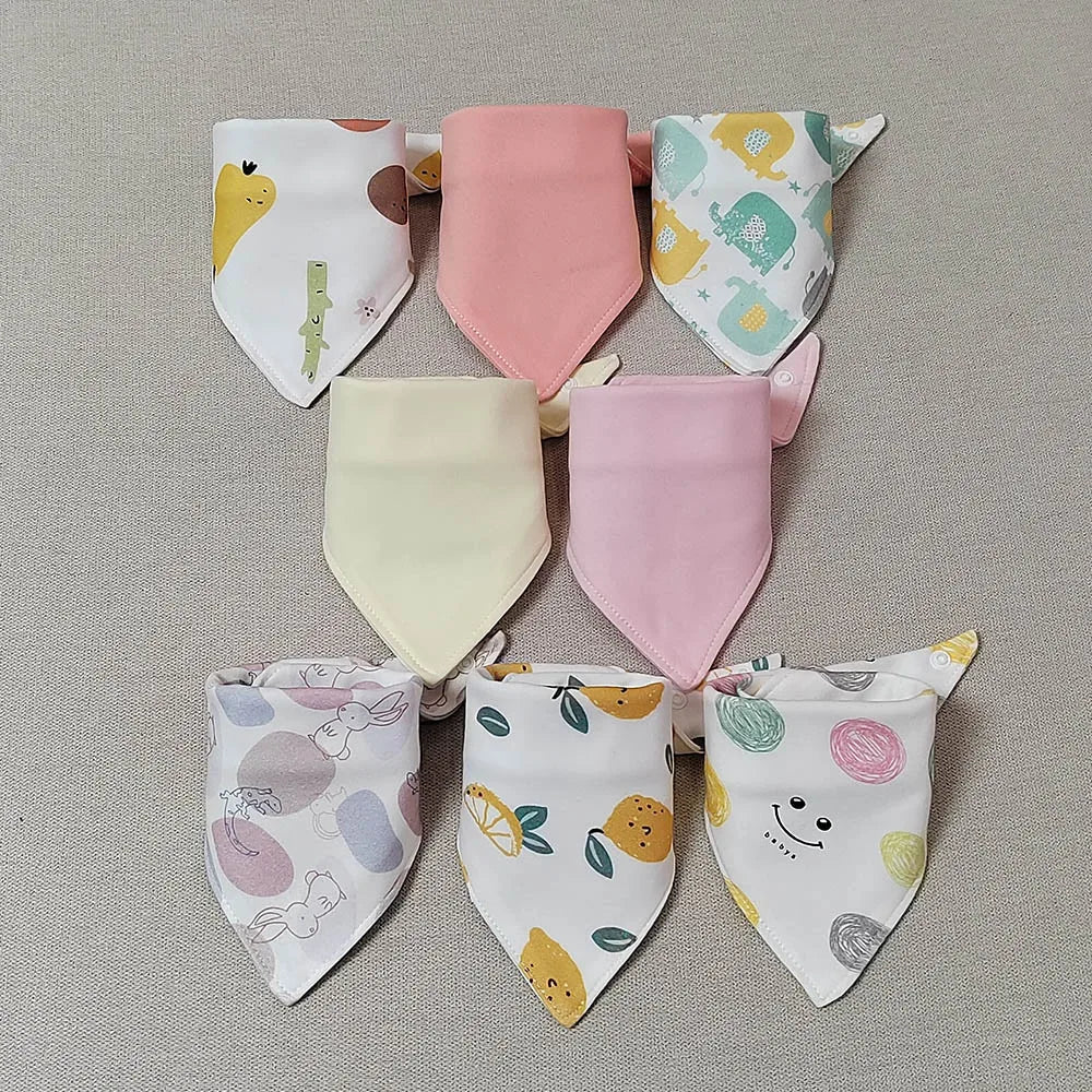 8-Pack Baby Bibs | Soft Cotton Triangle Burp Cloths for Infants
