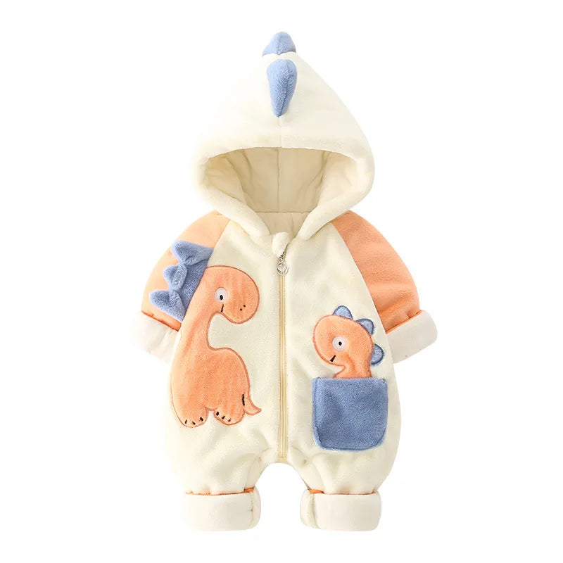 Thick Plush Newborn Baby Rompers | Cozy Winter Jumpsuit Outfits