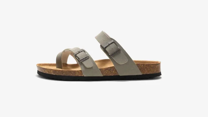 Men's Non-Slip Slippers with Cork Metal Buckle | Waterproof Outdoor Wear